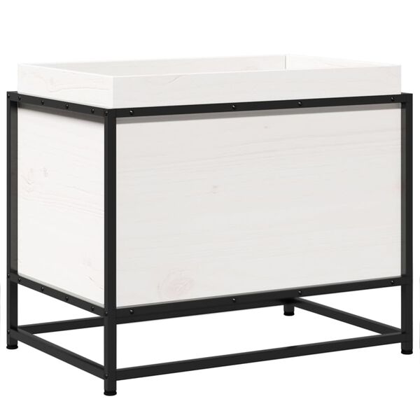 vidaXL Vrtno cvetlično korito belo 60x40x50 cm trdna borovina