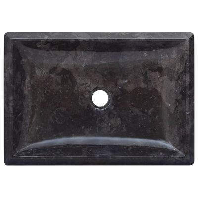 vidaXL Umivalnik črn 50x35x10 cm marmor