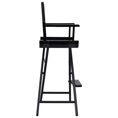 vidaXL Zložljiv režiserski stol črn oksford blago