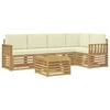 vidaXL Zunanja garnitura za sedenje 6 pcs Bela in krem 59 x 59 x 37 cm