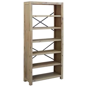 vidaXL Knjižna omara 7-nadstropna 80x30x170 cm trden akacijev les
