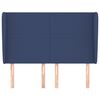vidaXL Vzglavje z u&scaron;esi modro 147x23x118/128 cm blago