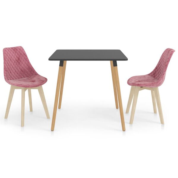 vidaXL Jedilna garnitura 3-delna roza