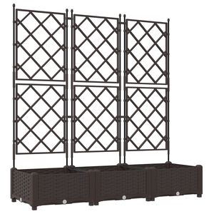vidaXL Vrtni lonček 3 pcs Rjava 120 x 40 x 125,5 cm Plastika