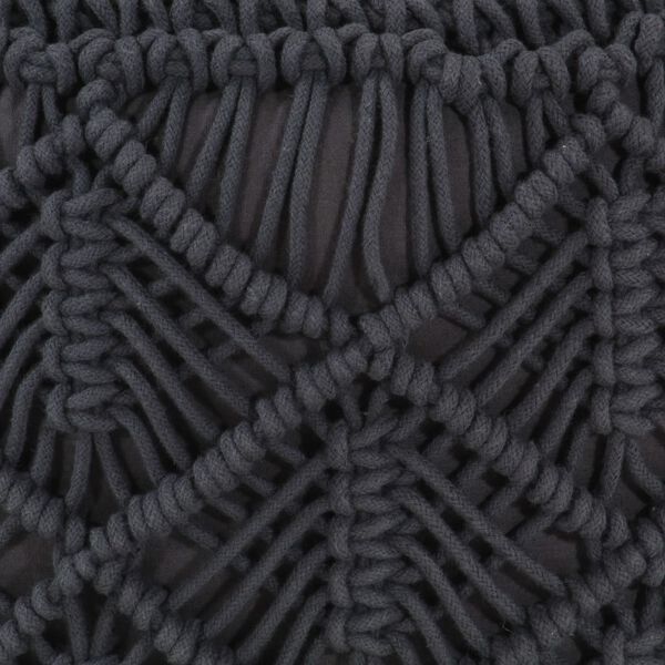 vidaXL Ročno izdelan tabure makrame antraciten 45x30 cm bombaž