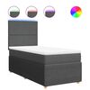 vidaXL Box spring postelja z vzmetnico temno siva 90x200 cm blago