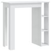vidaXL Barska miza s polico visok sijaj bela 102x50x103,5cm iverna pl.