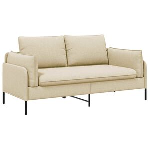 vidaXL Kavč za 2 osebi Krem 188 x 81 x 89 cm Blago