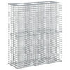 vidaXL Gabionska dvignjena postelja 2 kos 130 x 50 x 150 cm Srebrna
