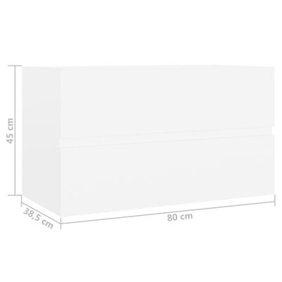vidaXL Omarica za umivalnik bela 80x38,5x45 cm iverna plošča