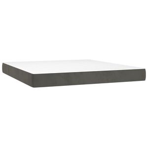 vidaXL Vzmetnica z žepkasto vzmetjo srednje trdote temno siva 160x200x20 cm žamet