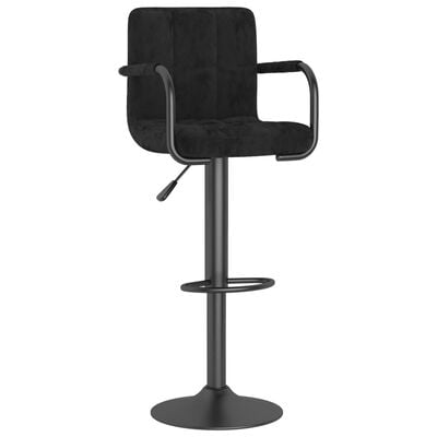 vidaXL Barski stolčki 2 kosa črn žamet