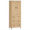 vidaXL Visoka komoda sonoma hrast 69,5x34x180 cm inženirski les