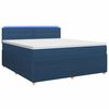 vidaXL Postelja boxspring z vzmetnico Modra 140 x 200 cm Blago