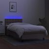 vidaXL Box spring postelja z vzmetnico LED taupe 100x200 cm blago