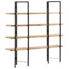 vidaXL Knjižna omara 4-nadstropna 160x35x160 cm trden mangov les