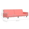 vidaXL Kavč dvosed z leži&scaron;čem roza žamet