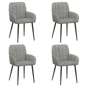 vidaXL Jedilni stoli 4 kos Žamet Svetlo siva 56.5 x 50 x 85 cm