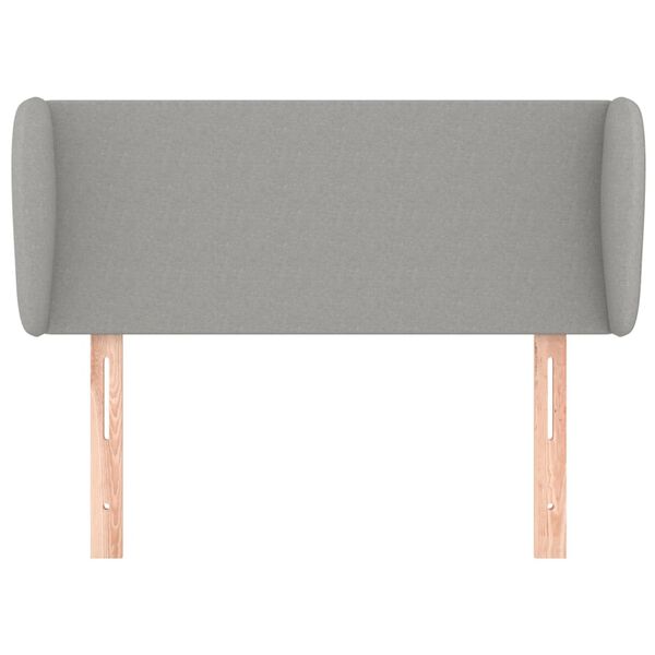 vidaXL Vzglavje z u&scaron;esi svetlo sivo 83x23x78/88 cm blago