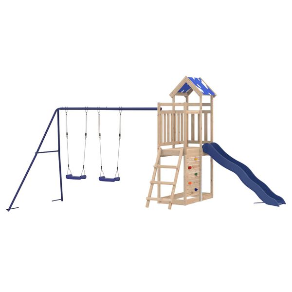 vidaXL Zunanje igralo trdna borovina