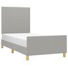 vidaXL Posteljni okvir brez vzmetnice svetlo siv 90x200 cm blago