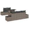vidaXL Kavčna garnitura 6 kos Siva 100 x 55 x 73 cm poli ratan