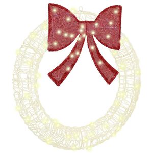 vidaXL Venec med 60 LED Toplo bela 76 x 76 x 8,5 cm Akril