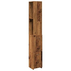 vidaXL Kopalni&scaron;ka omarica Old Wood 25x25x170 cm Inženirski les