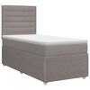 vidaXL Postelja boxspring z vzmetnico Taupe 90 x 200 cm Blago