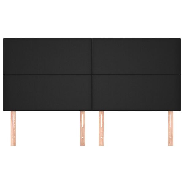 vidaXL Vzglavje postelje črno 180x5x118/128 cm umetno usnje