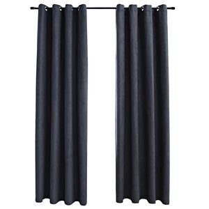 vidaXL Zatemnitvene zavese z obročki 2 kosa antracitne 140x225 cm