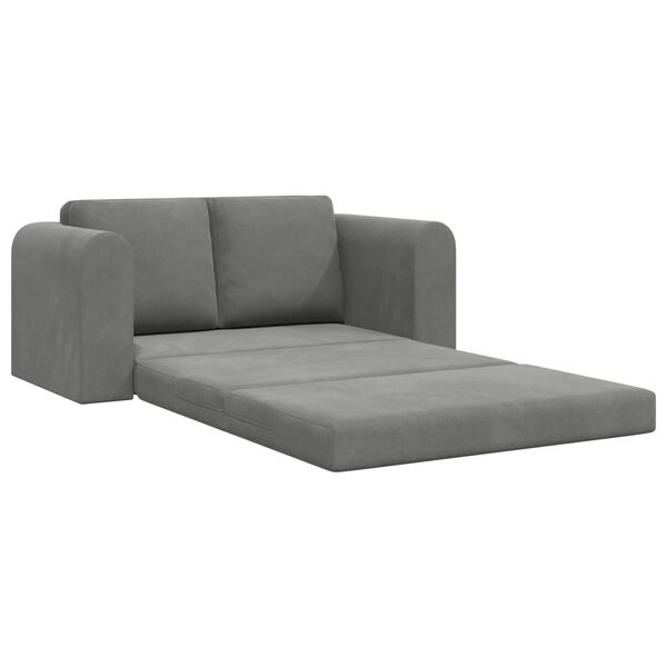 vidaXL Sofa postelja 60cm Temno siva Žamet