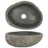 vidaXL Umivalnik iz rečnega kamna ovalen (29-38)x(24-31) cm