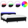 vidaXL Box spring postelja z vzmetnico LED črna 180x210 cm žamet