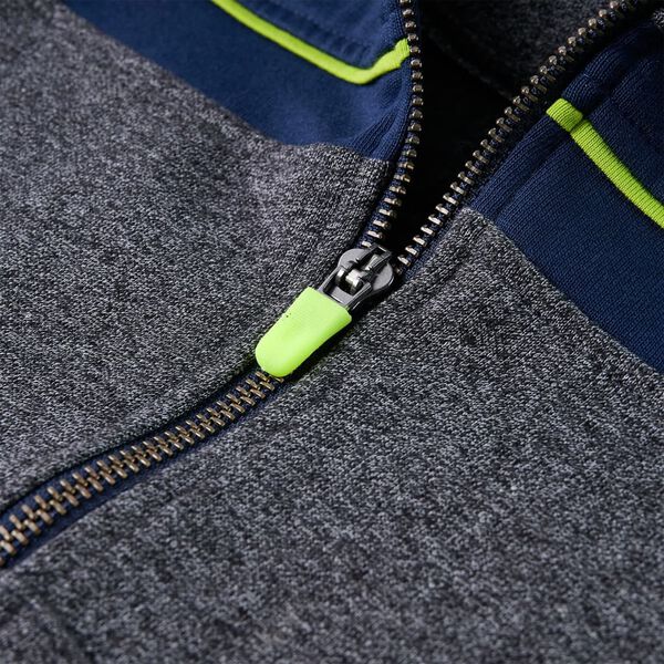 Otroški pulover s kapuco in zadrgo siva melanž 92