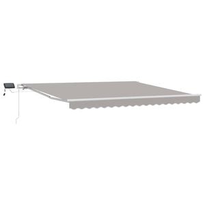 vidaXL Vlečna tenda Svetlo siva 400 &times; 300 cm Tkanina in aluminij