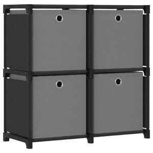 vidaXL Regal s 4 &scaron;katlami črn 69x30x72,5 cm blago