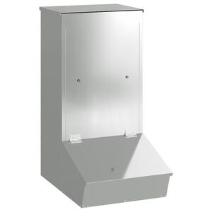 vidaXL Hranilnik za pra&scaron;iče srebrna 55 x 38 x 76 cm 20 kg