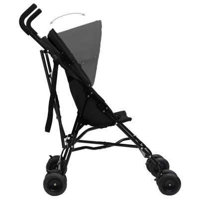 vidaXL Otroški voziček antraciten in črn jeklen