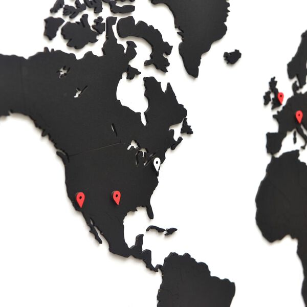 MiMi Innovations Lesen zemljevid sveta Luxury črn 90x54 cm