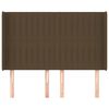 vidaXL Vzglavje z u&scaron;esi temno rjavo 147x16x118/128 cm blago