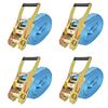 vidaXL Tovorni vezni trak 4 kosi 4 tone 8mx50mm oranžne barve
