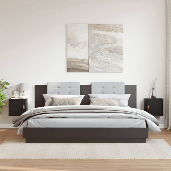 vidaXL Stenska omarica 2 kosa črna 31,5x30x30 cm trdna borovina