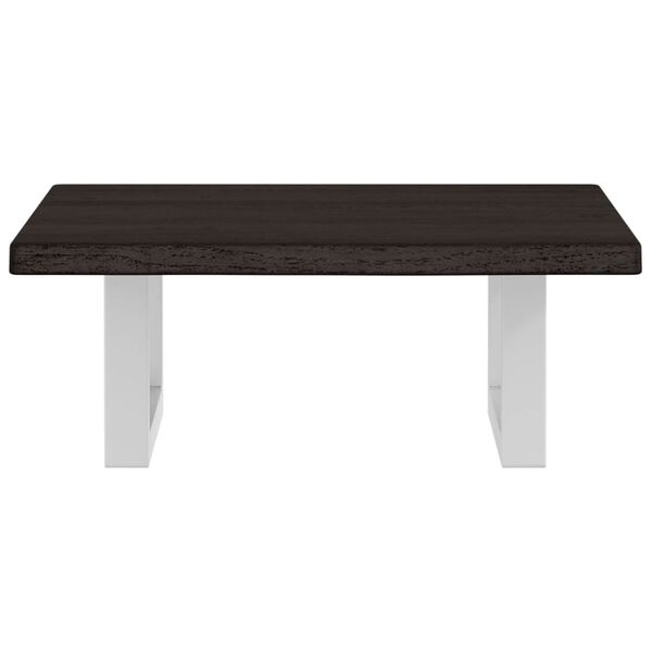 vidaXL Stenska polica za umivalnik jeklo in trdna hrastovina