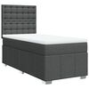 vidaXL Box spring postelja z vzmetnico temno siva 100x200 cm blago