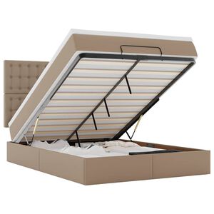 vidaXL Otomanski posteljni okvir z vzmetnico kapučino 140x190 cm