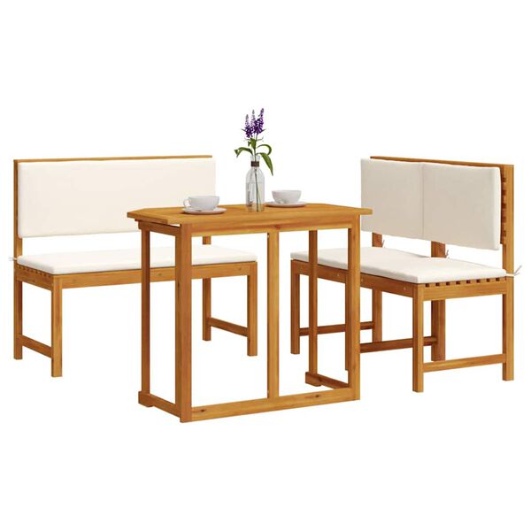 vidaXL Vrtnik Bistro Set 3 pcs Rjava Masiven les akacije