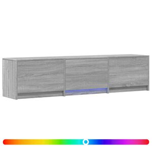 vidaXL TV omarica z LED osvetlitvijo 165x34x40 cm Siva Sonoma