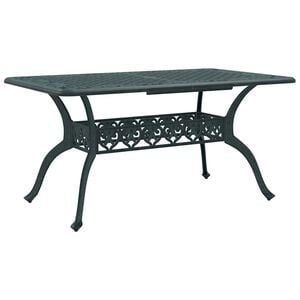 vidaXL Vrtna miza zelena 150x90x72 cm liti aluminij