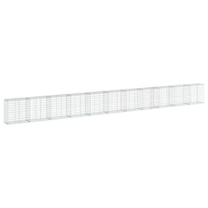 vidaXL Gabionska ko&scaron;ara s pokrovom 1100x50x100 cm pocinkano železo